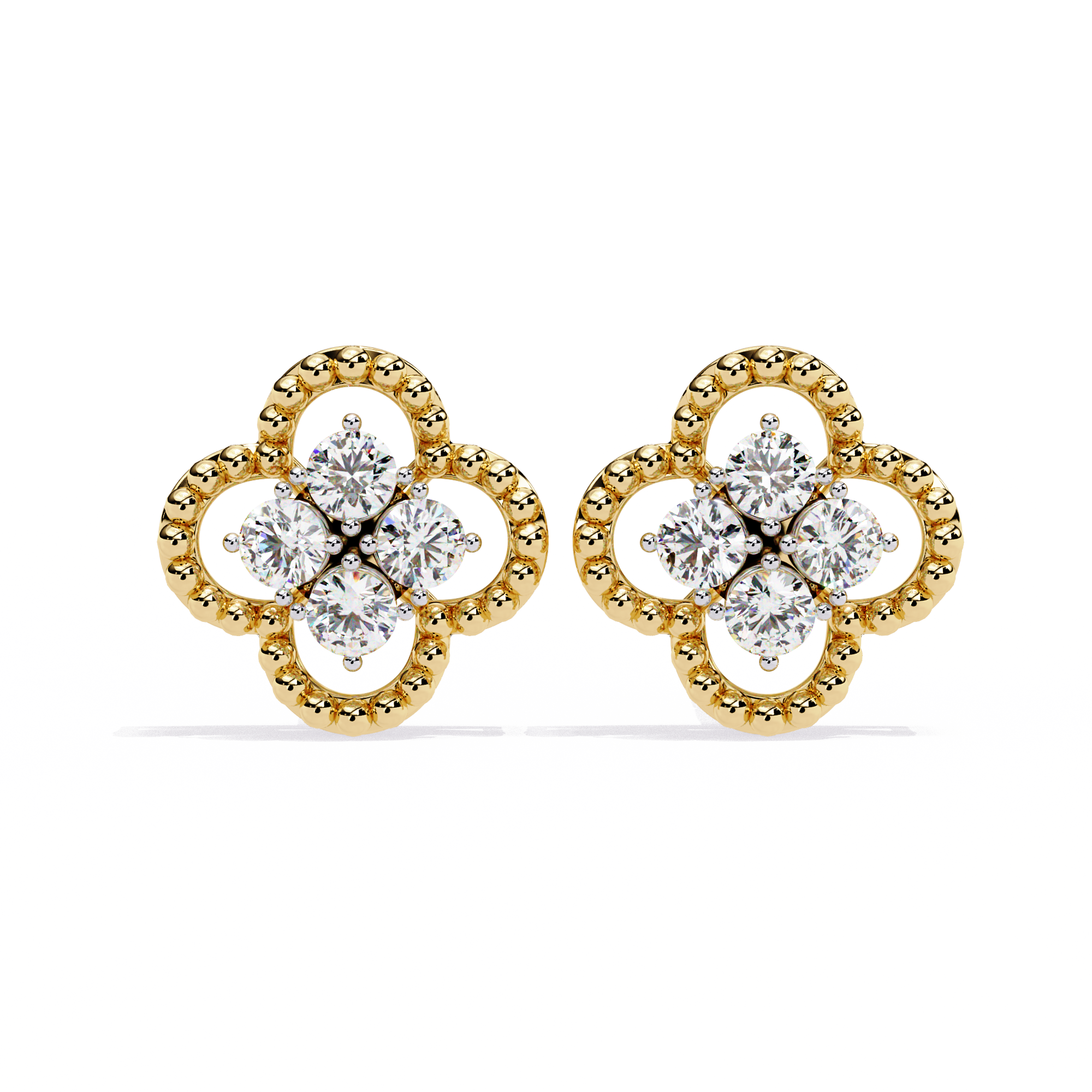 Buy Timeless Clover Natural Diamond Studs | SolitaireKart